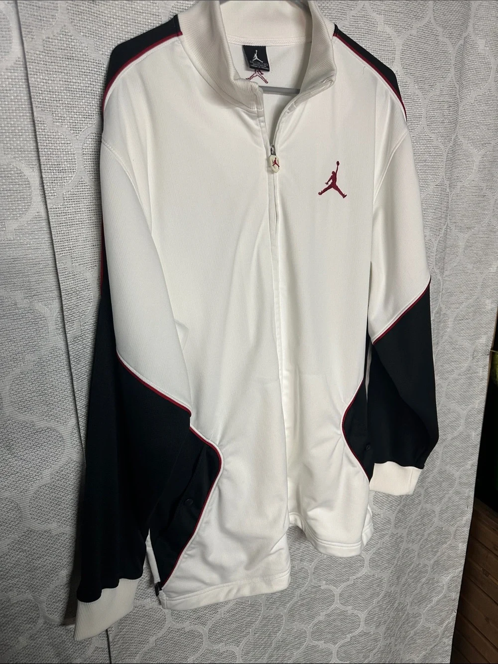 Vintage Jordan Jumpman Track Jacket Men’s Size XL White Black Colorblock Red